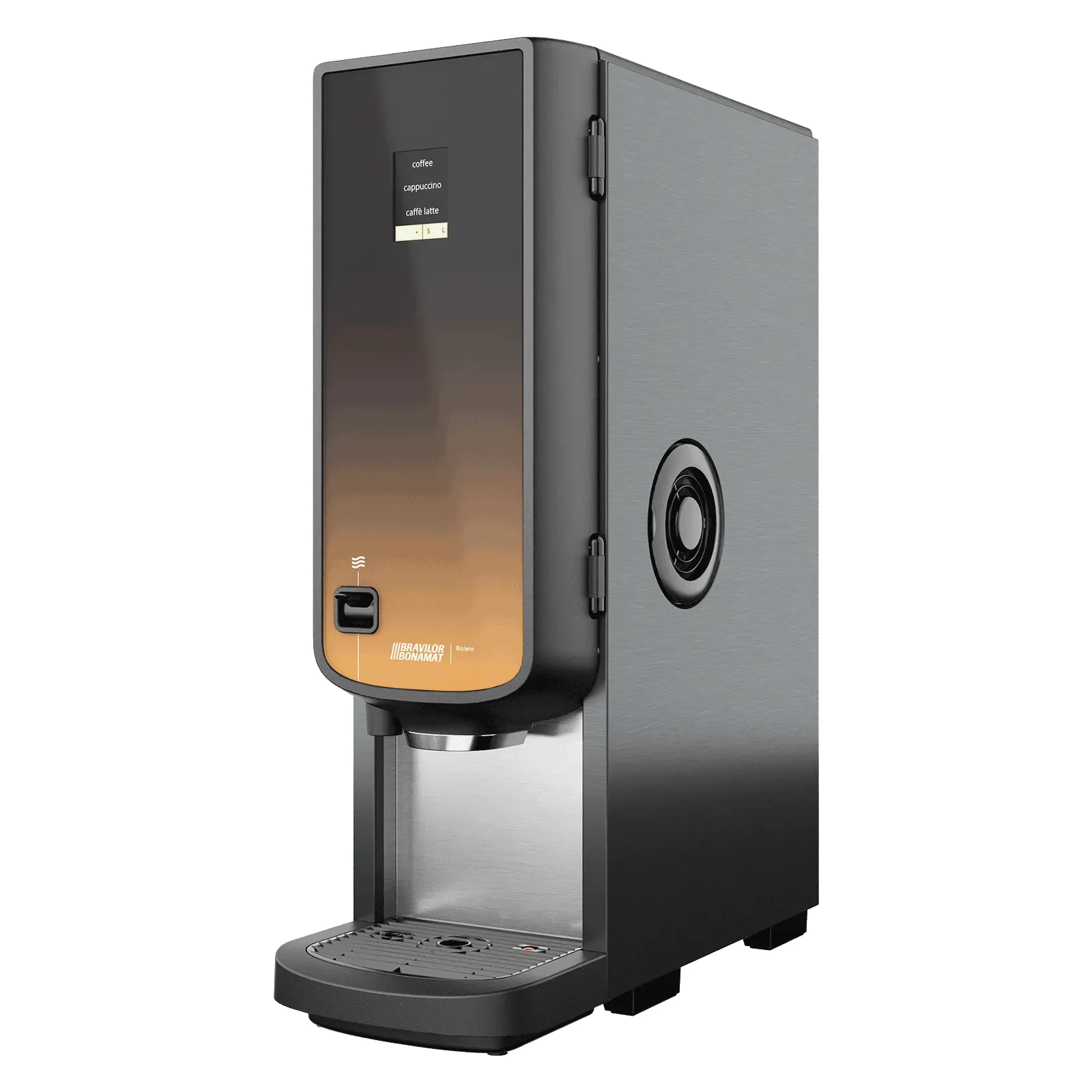 Bonamat 8.020.340.31002 Bolero 21 Rechtsansicht , Kaffeemaschine, Ein-Kaffeeautomat, Wasserbehälter, Brühsystem, Spülmaschinengeeignet