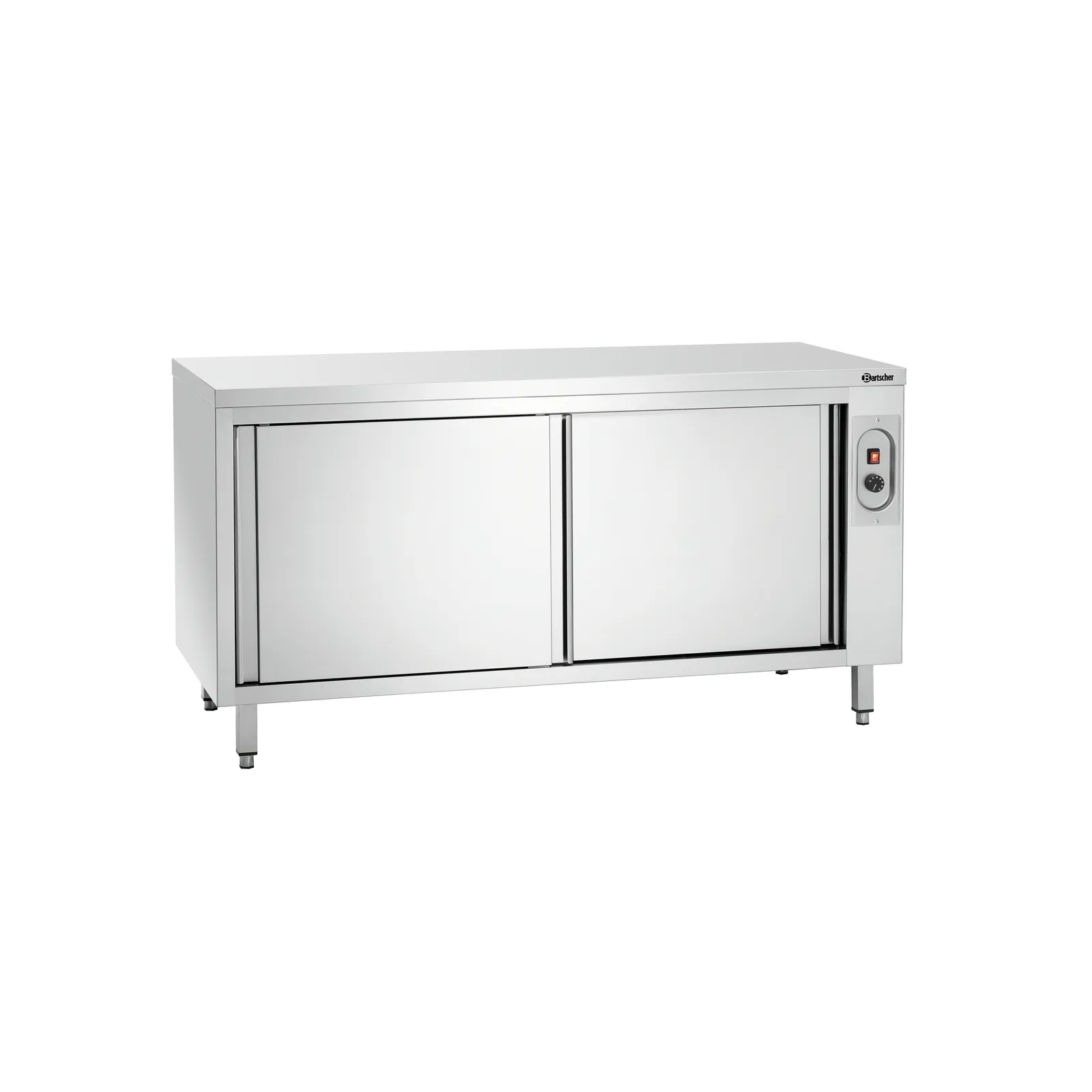Bartscher 346167 Wärmeschrank 700-4T 1600 Ansicht Komplett, geschlossen, Kühltruhe, Unterbau-Kühlschrank, Edelstahl, Schiebetür, Gewerbe