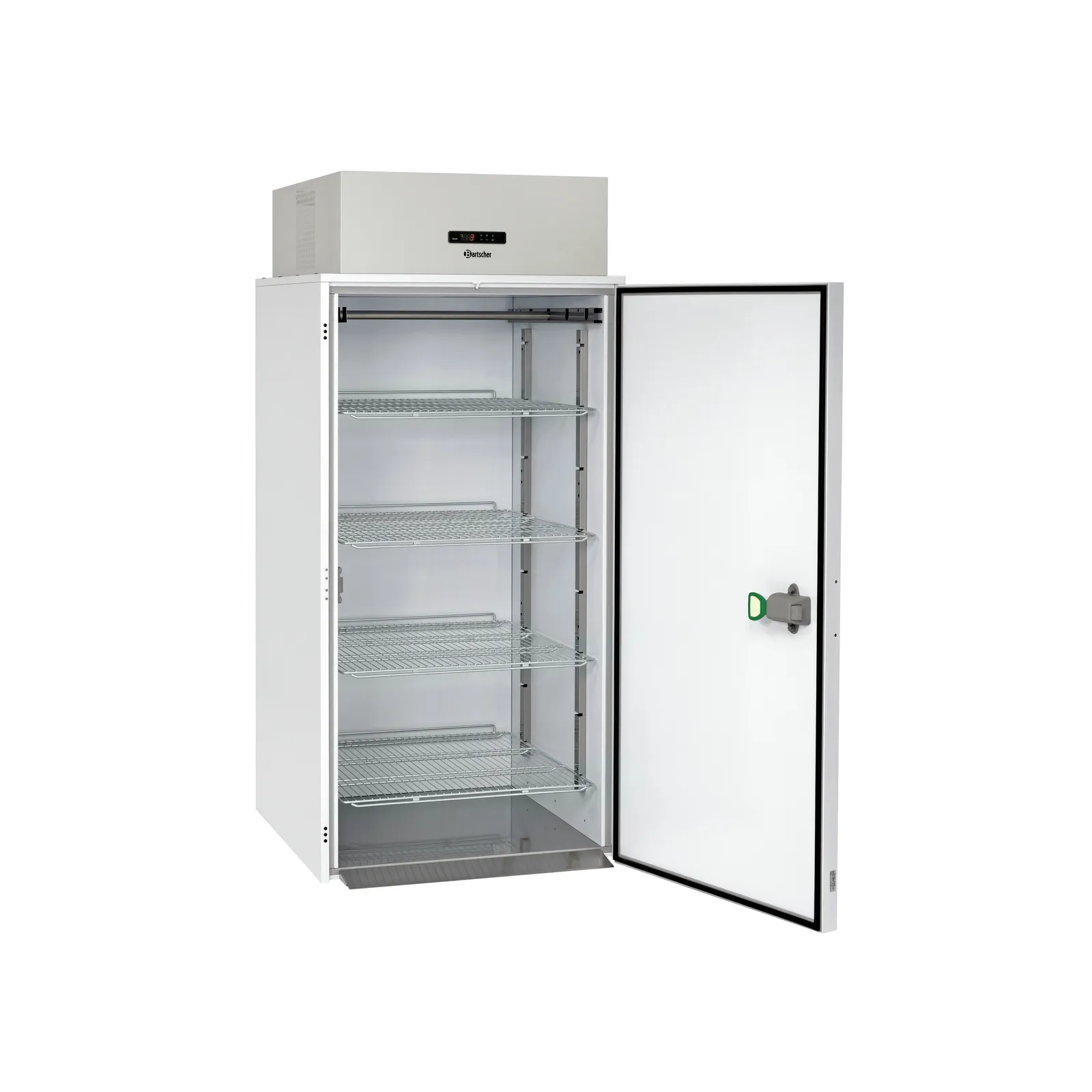 Bartscher 700690 Mini-Kuehlzelle 1240L Ansicht Komplett offen mit Fächern