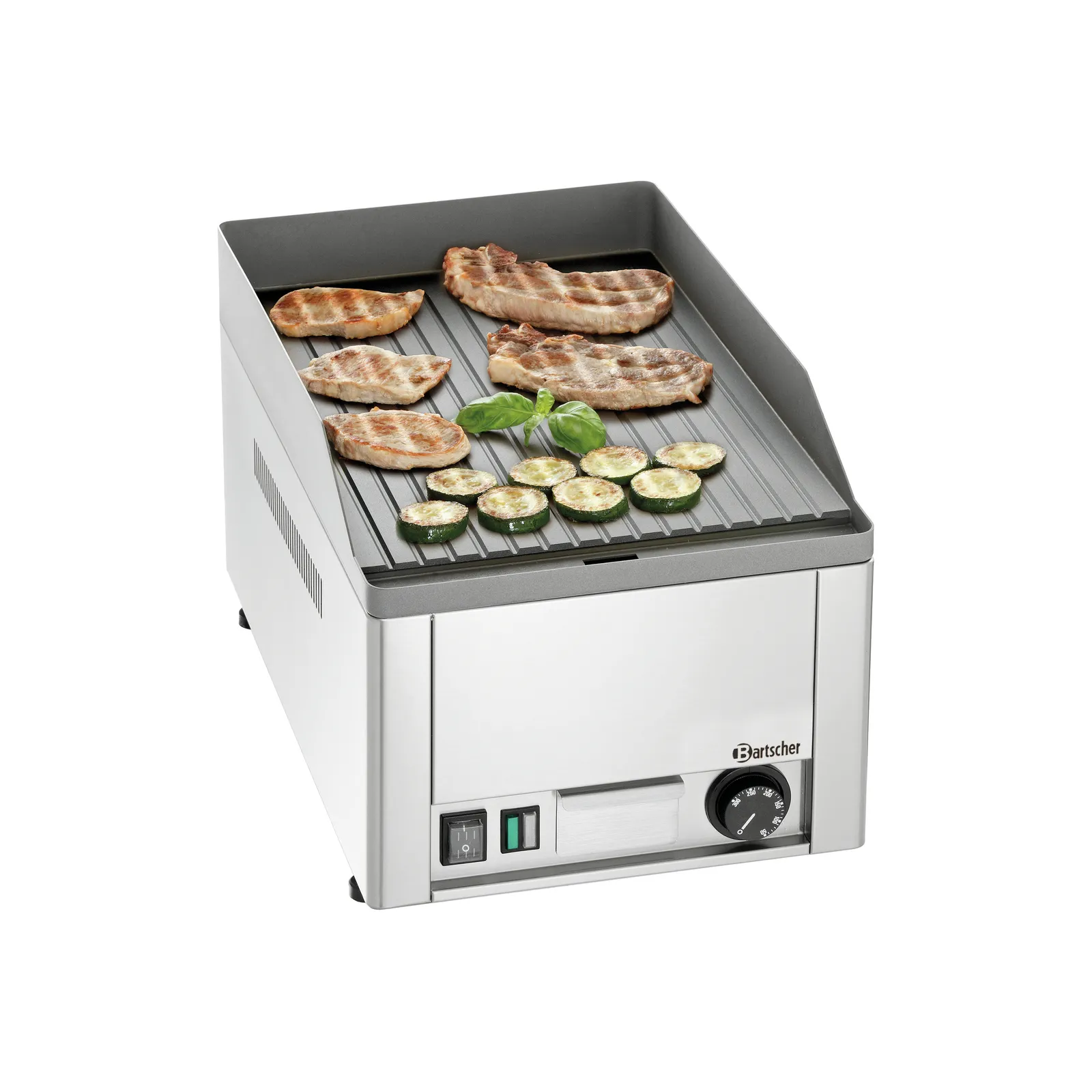 Bartscher 370035 Griddleplatte GDP 320E-R Ansicht Komplett mit Essen