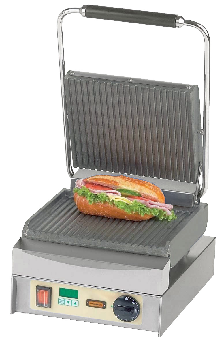 Neumaerker 11-80412DT Kontaktgrill Panini Master oben + unten geriffelt mit Digitaltimer  