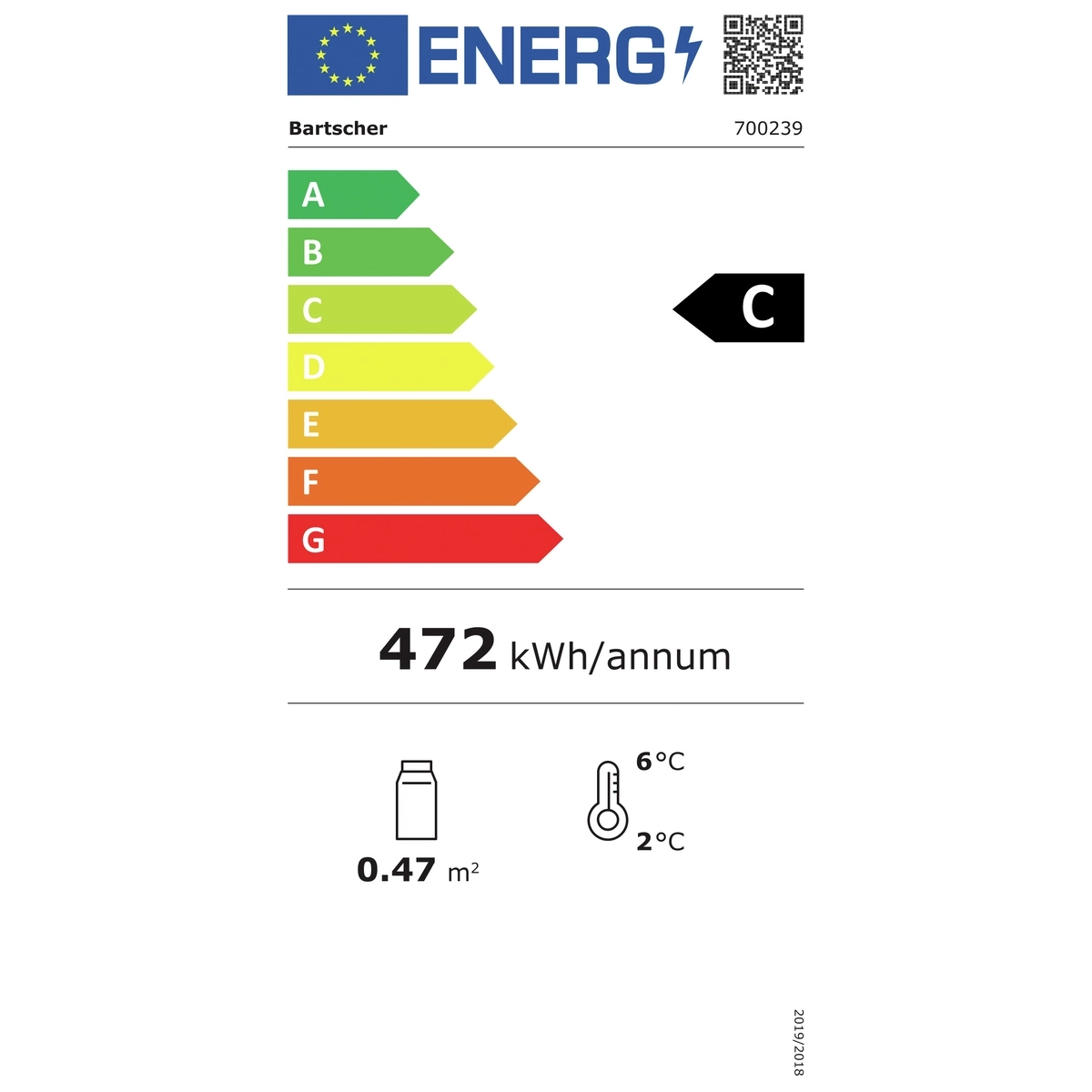Bartscher 700239 Energielabel