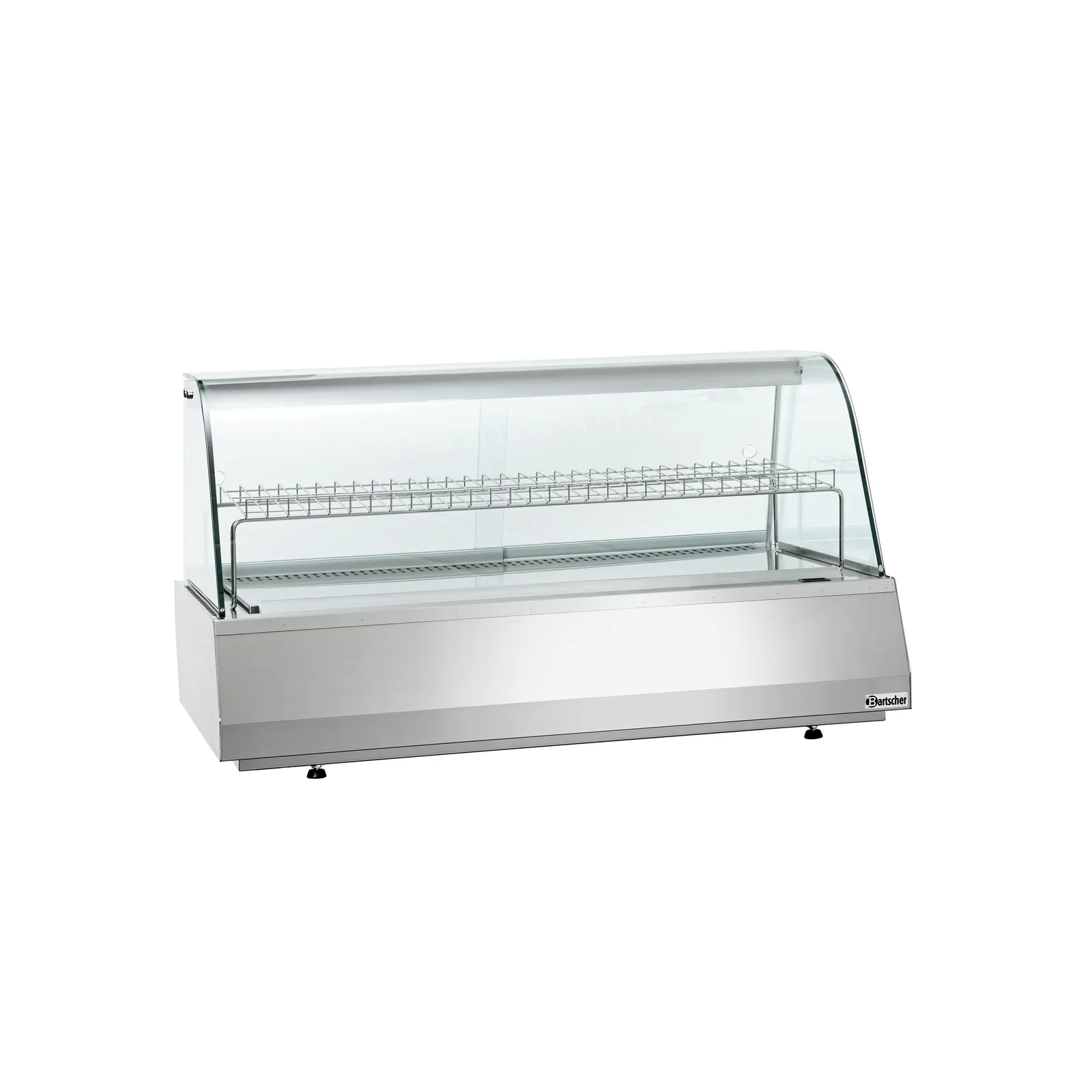 Bartscher 405057 Kalte Theke 3/1 GN RundglasAnsicht Komplett leer, Display-Verkaufstheke, Backwarendisplay, Edelstahl, Curve-Glass, Einzelhandelsanzeige