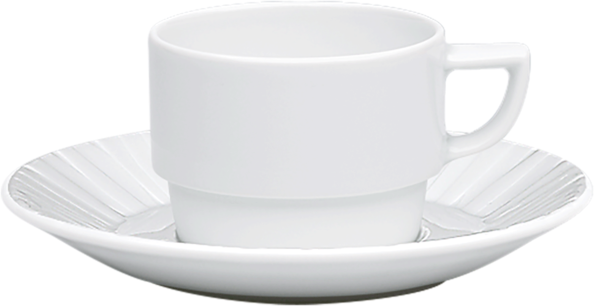 Schoenwald 9305118 Obertasse stapelbar mit Untere Struktur, Untertasse, Tasse, Getränk, Kaffee, Kaffeetasse