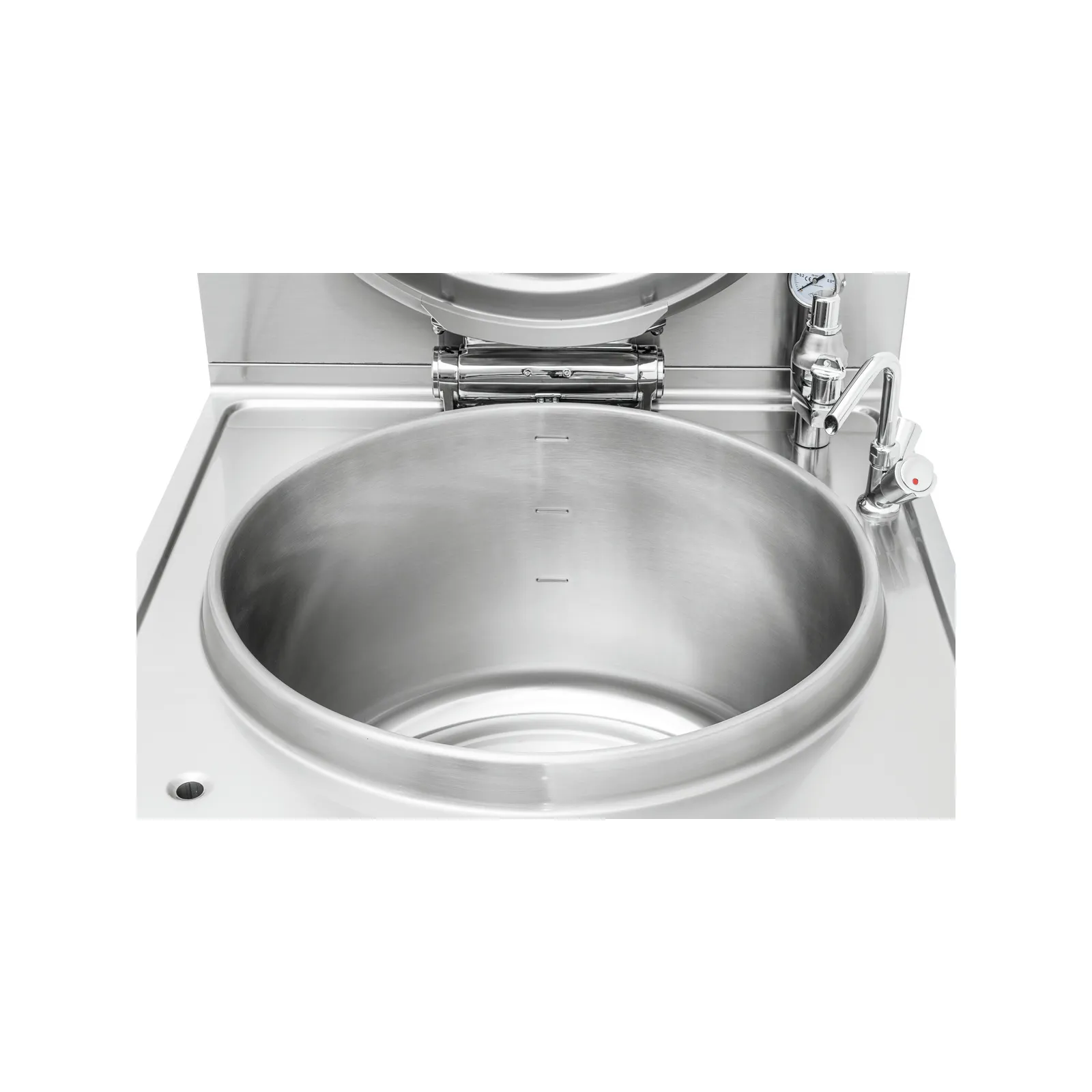 Bartscher 280015 Kochkessel E113L Nahansicht, offener Deckel
