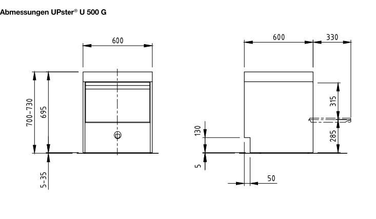 Meiko Maßzeichnung UpsterU500G