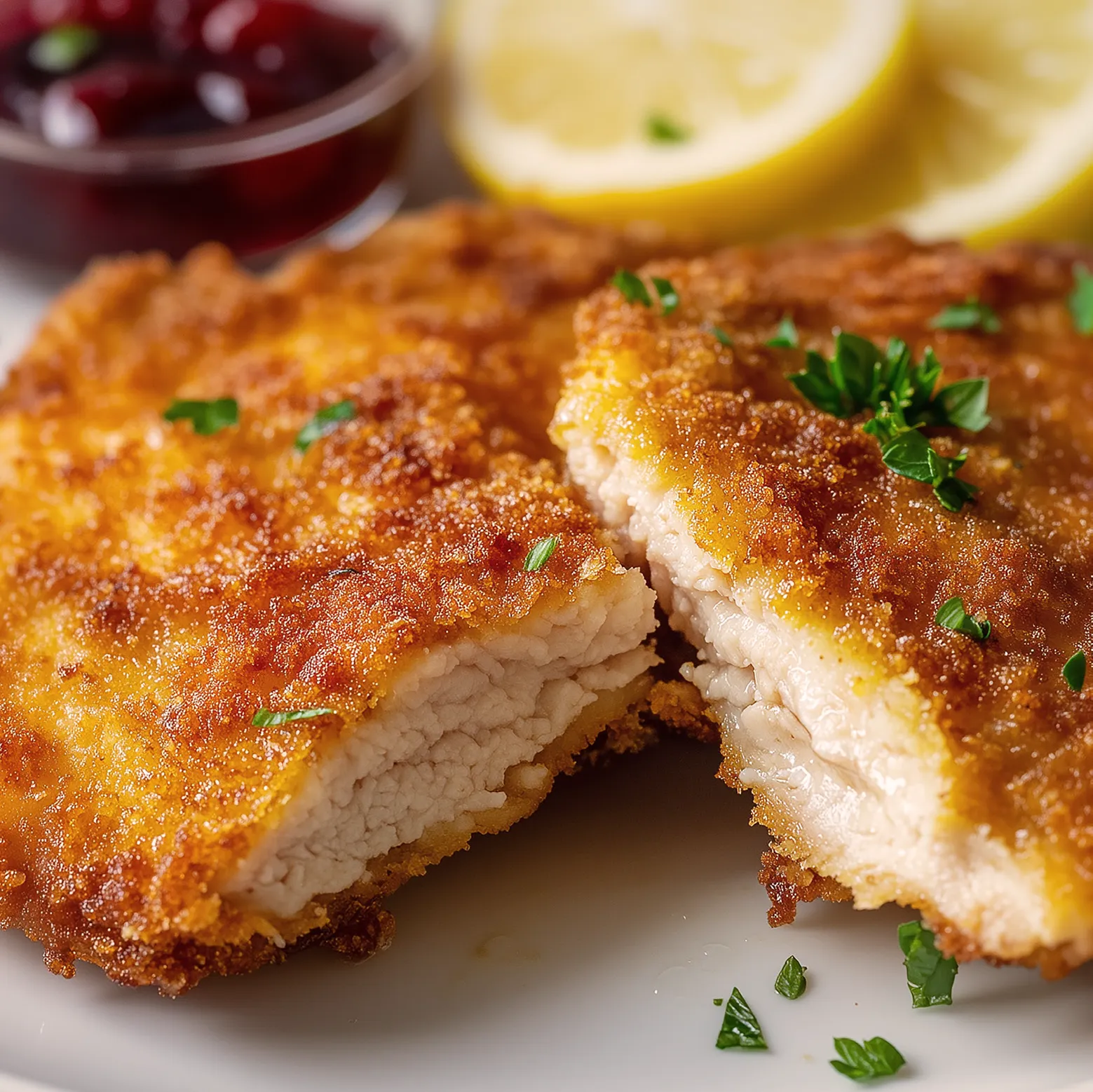 Schnitzel, Hähnchen, Panade, knusprig, Fleischgericht