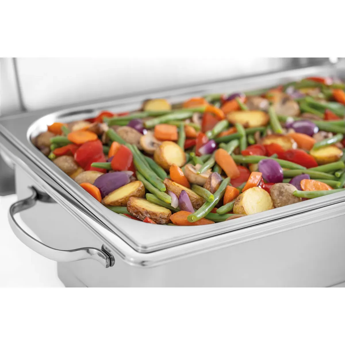 Bartscher 500831 Chafing-Dish 1/1 1000 E Nahansicht geöffnet mit Essen