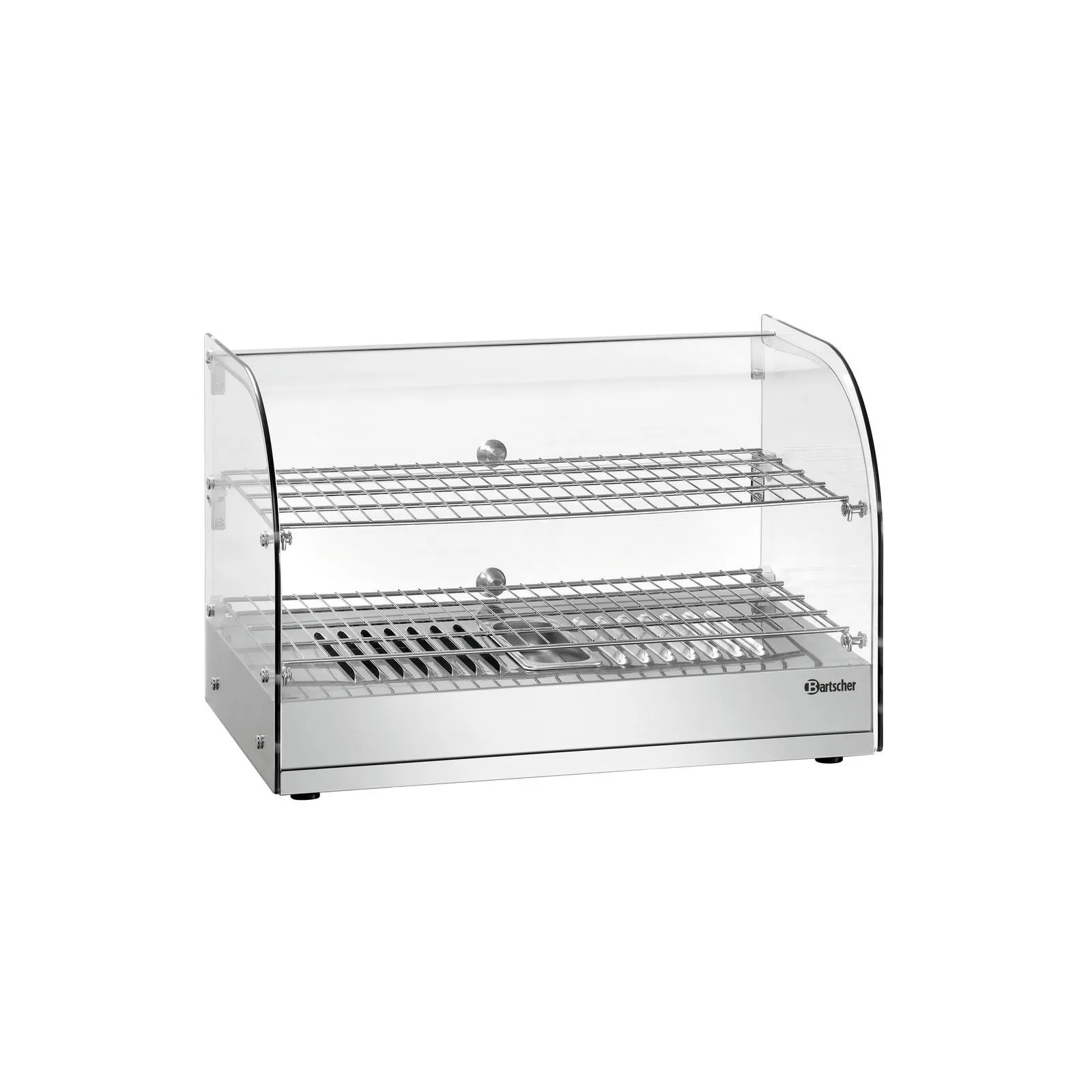 Bartscher 305062 Heiße Theke 5200 2ER Ansicht Komplett, Backwarenvitrine, Glasvitrine, Metallkörbe, Kühl?