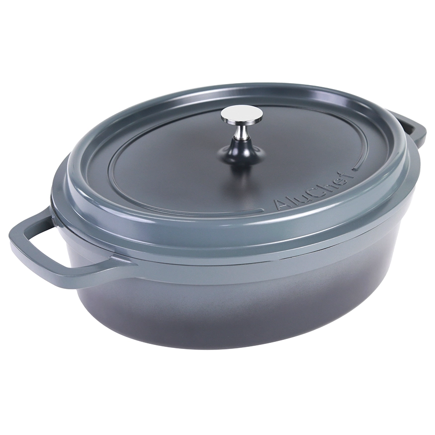 Contacto AluChef Kasserolle Aluminiumgussdruck Knopfgriff aus Edelstahl oval grau 6981355
