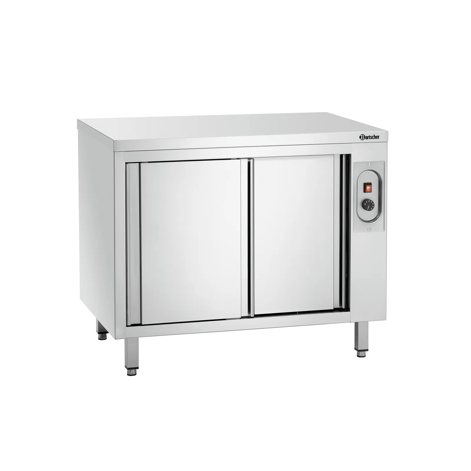 Bartscher 346107 Wärmeschrank 700-4T 1000 Ansicht Komplett, geschlossen, Saladette?, Kühlbox, Gastro-Kühlgerät, Stahloberfläche, Medaille?