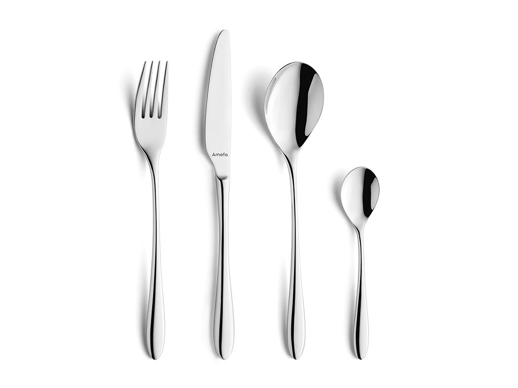 Amefa Serie Cuba, Ansicht Messer Gabel Löffel Kaffeelöffel