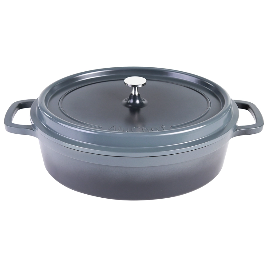 Contacto AluChef Kasserolle Aluminiumgussdruck Knopfgriff aus Edelstahl oval grau 6981355