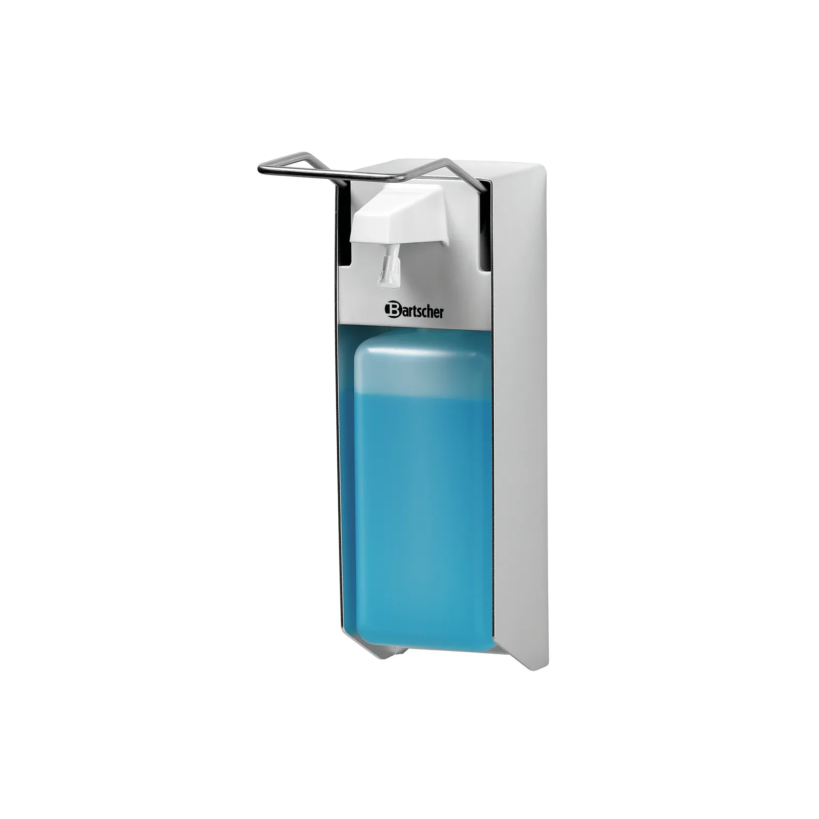 Bartscher 850019 Desinfektionsspender PS 0,9L W Ansicht Komplett mit Desinfektionsmittel, Wasserflasche, Trinkflasche, Wasserspender, Silikon/Kunststoff, Bartscher