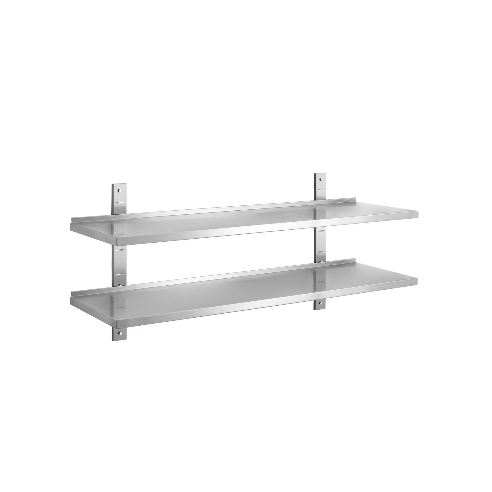 Bartscher 603004 Wandbord 1200x355x27 CNS Ansicht Komplett leer, regal, wand, stahl, metall, zwei Ebenen