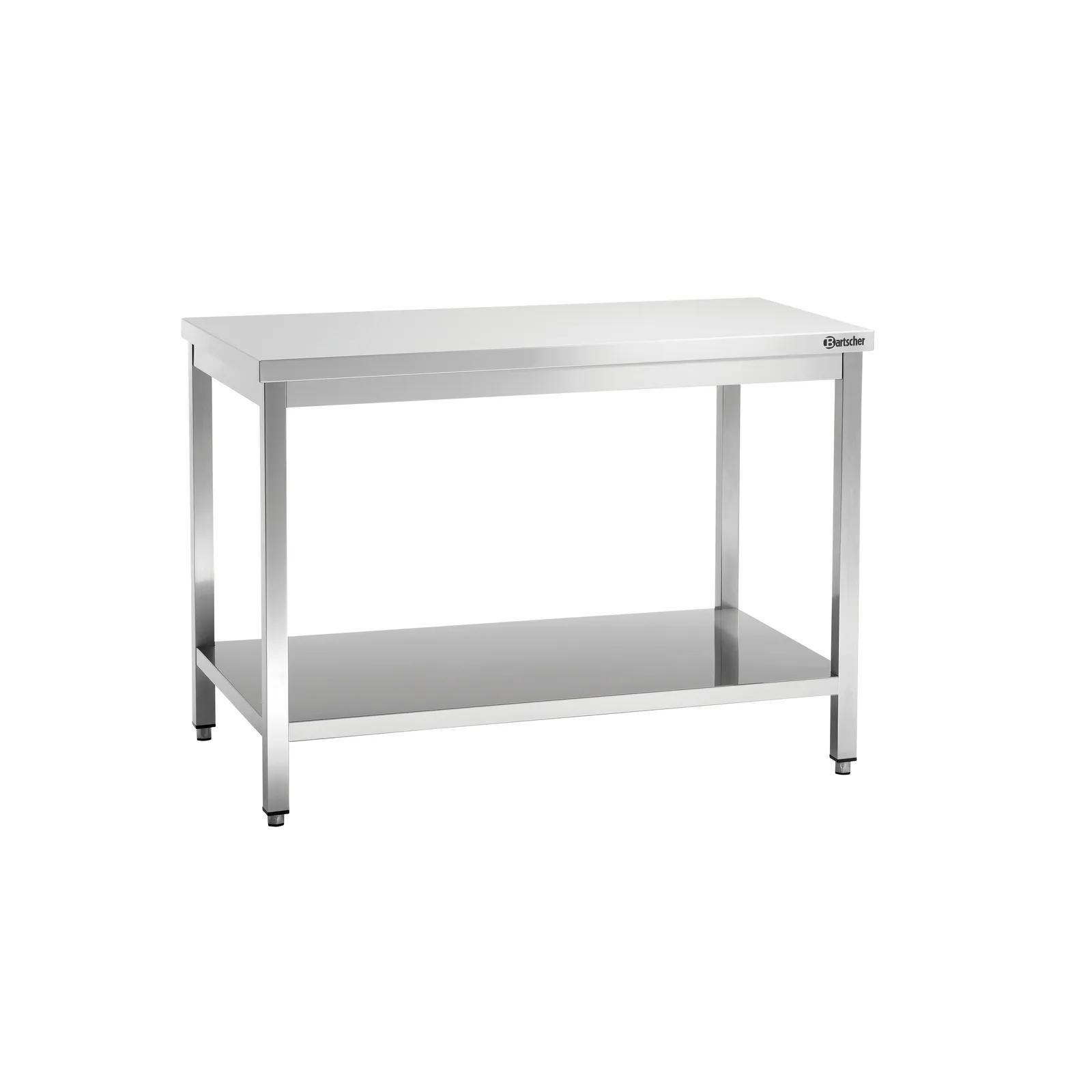 Bartscher 307147 Arbeitstisch 700 B1400, Edelstahl Tisch, Arbeitsbank, industriell, Höhe verstellbar?, Untergestell Regalboden
