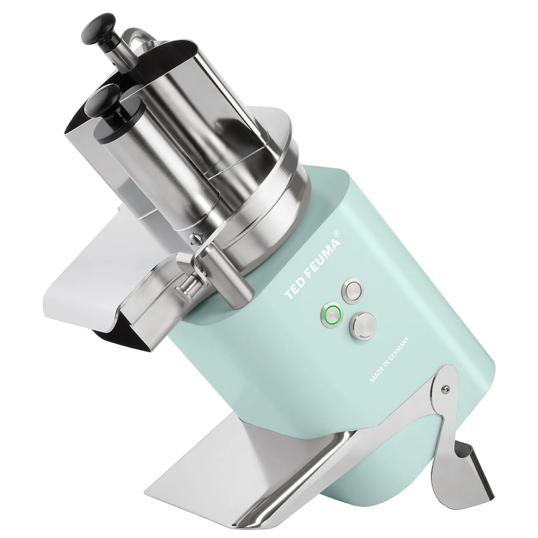 Feuma 400010 TED Gemueseschneider lightgreen, Schneidemaschine, Stoffschneidemaschine, Edelstahl, Mintgrün, Made in Germany