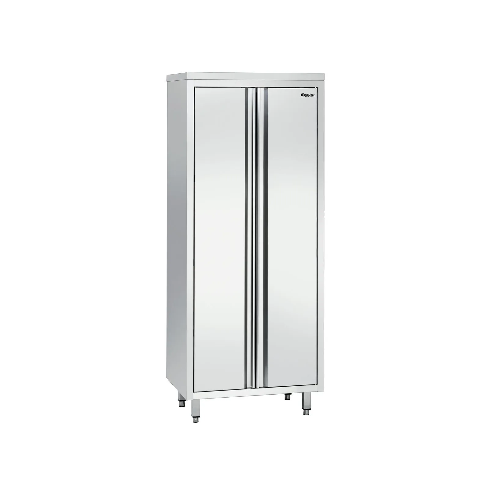 Bartscher 386080 Hochschrank 600 B800 2FT CNS Ansicht Komplett Tür geschlossen, Kühlschrank, Standgerät, Stahl, Edelstahl, Einbaufrei