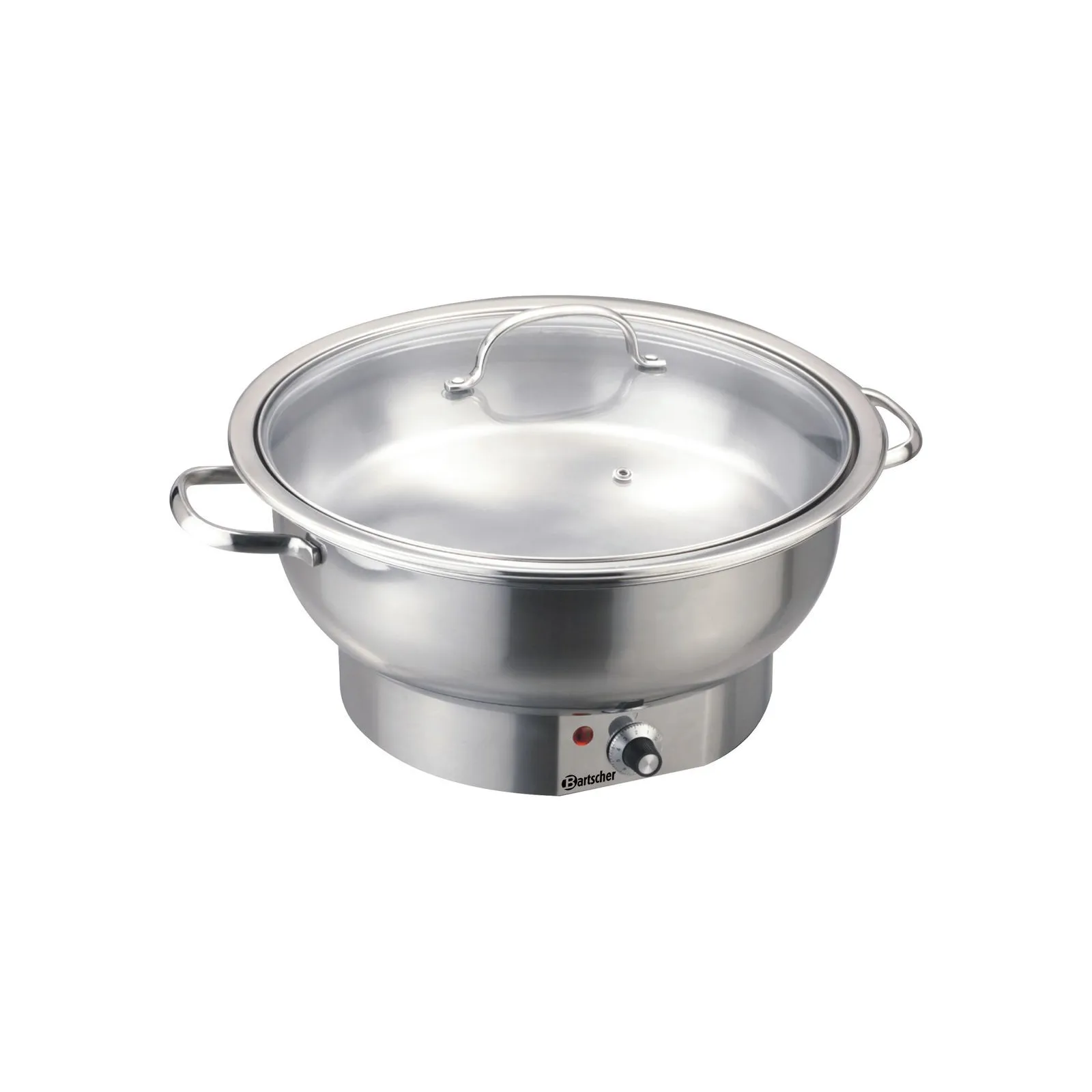 Bartscher 500835 Chafing-Dish 3,8L 500 E, kochtopf, edelstahl, glasdeckel, induktion, hitzebeständig