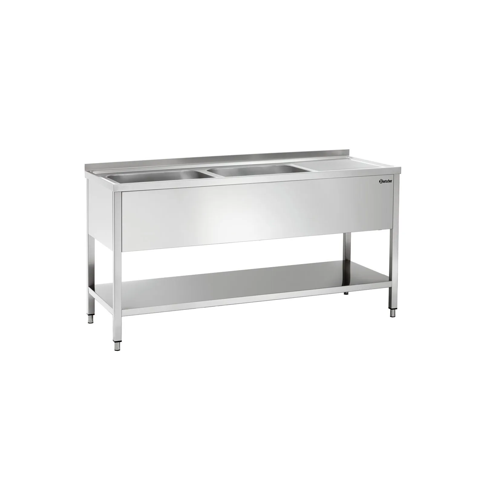 Bartscher 306300 Spüle 700 B 1600 2 Becken LI, induction-tisch, spüle, stainless-steel, double-basin, unterbau