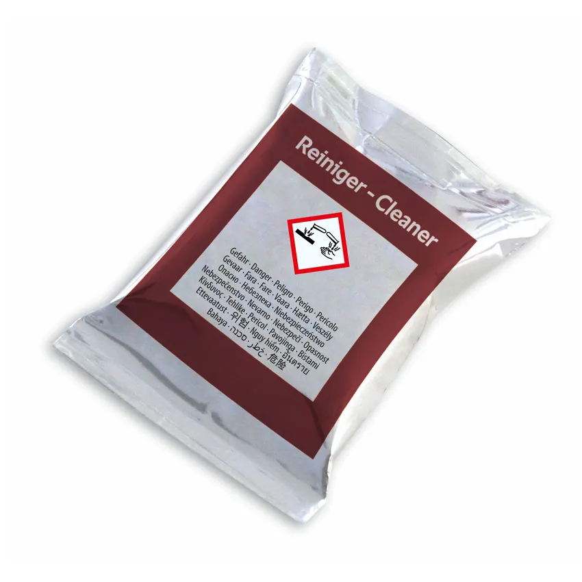 Reiniger, Cleaner, Reinigungspuder, Paket, Gebrauchsanweisung