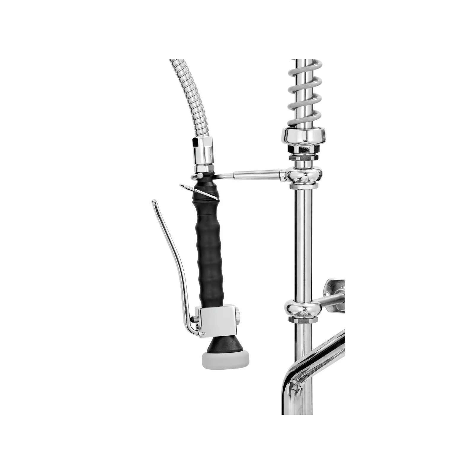 Bartscher 400137 Zweigriffmischer 40L-1802B Nahansicht Brause, Korkenzieher, Küchenzubehör, Chromstahl, Schwarz, Siphon