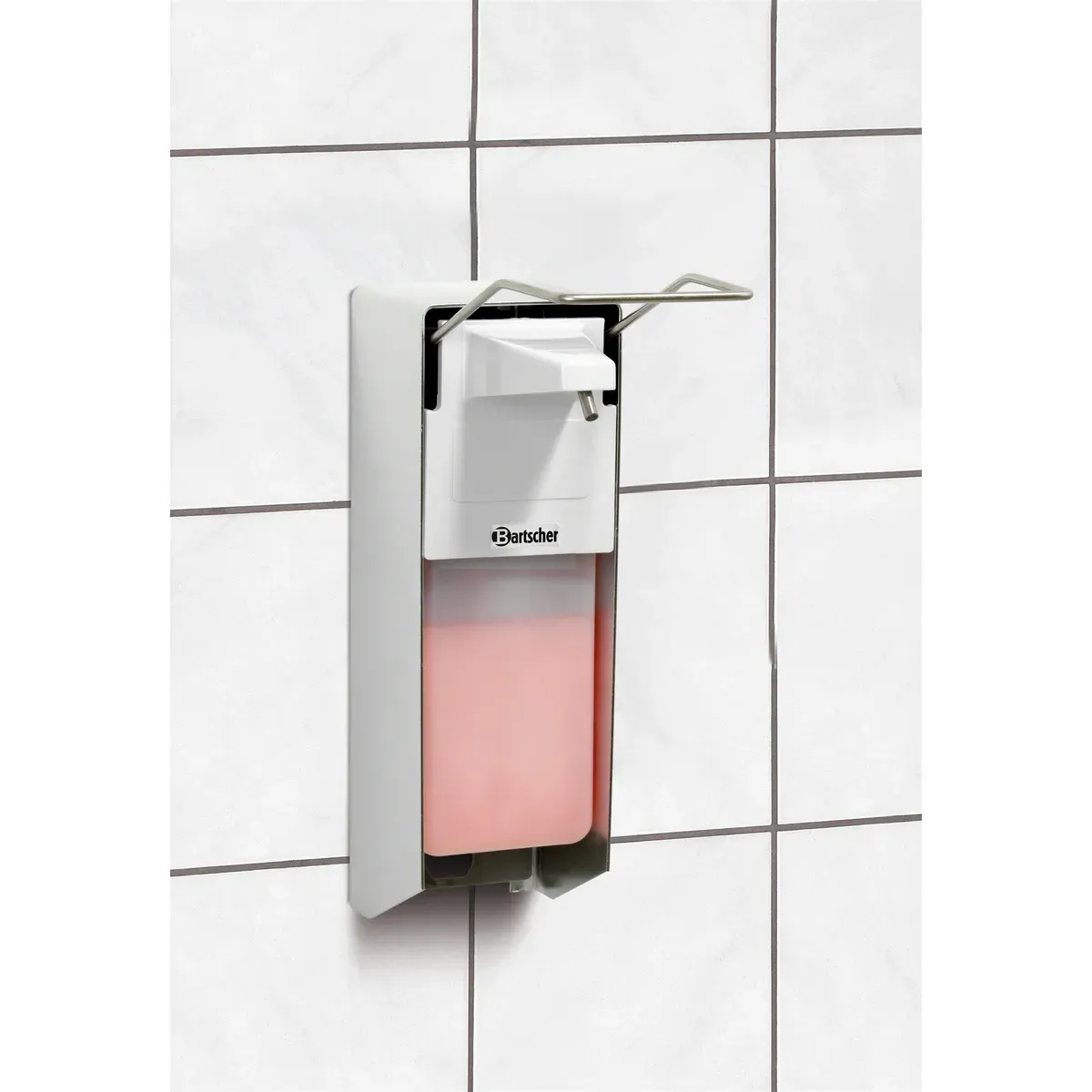 Bartscher 850008 Seifenspender PS 0,9L W an der Wand, Seifenspender, Halterung, Pink, Wandmontage, Bartscher