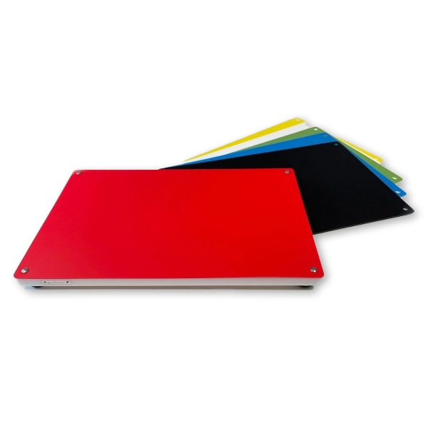 Profboard Professional Serie Brett mit 6 Auflagen schwarz weiß rot grün gelb blau Groesse 30x40 cm