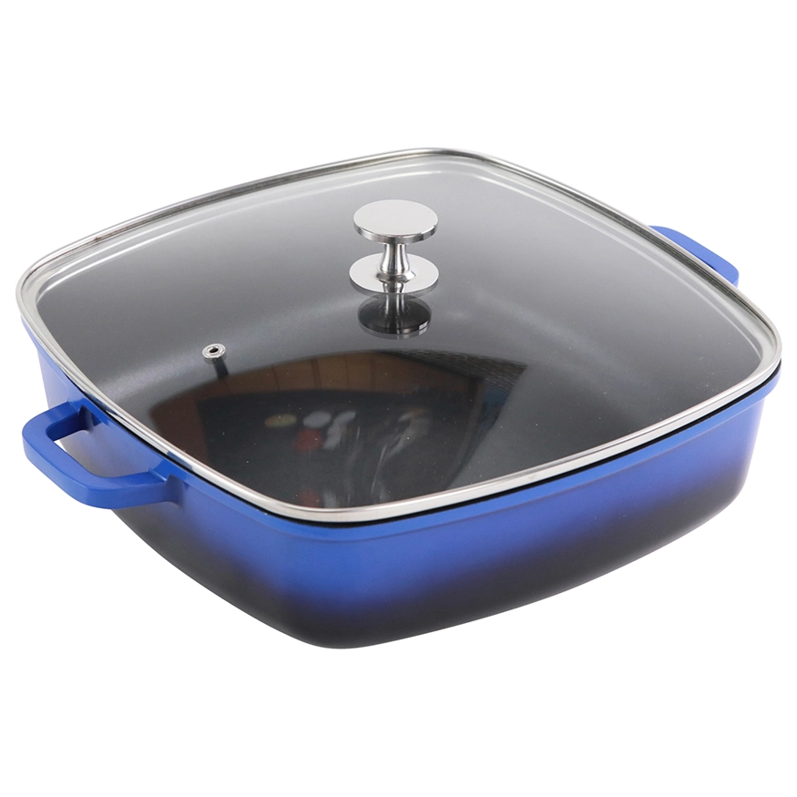 Contacto AluChef Pfanne quadratisch Knopfgriff aus Edelstahl blau 6984283