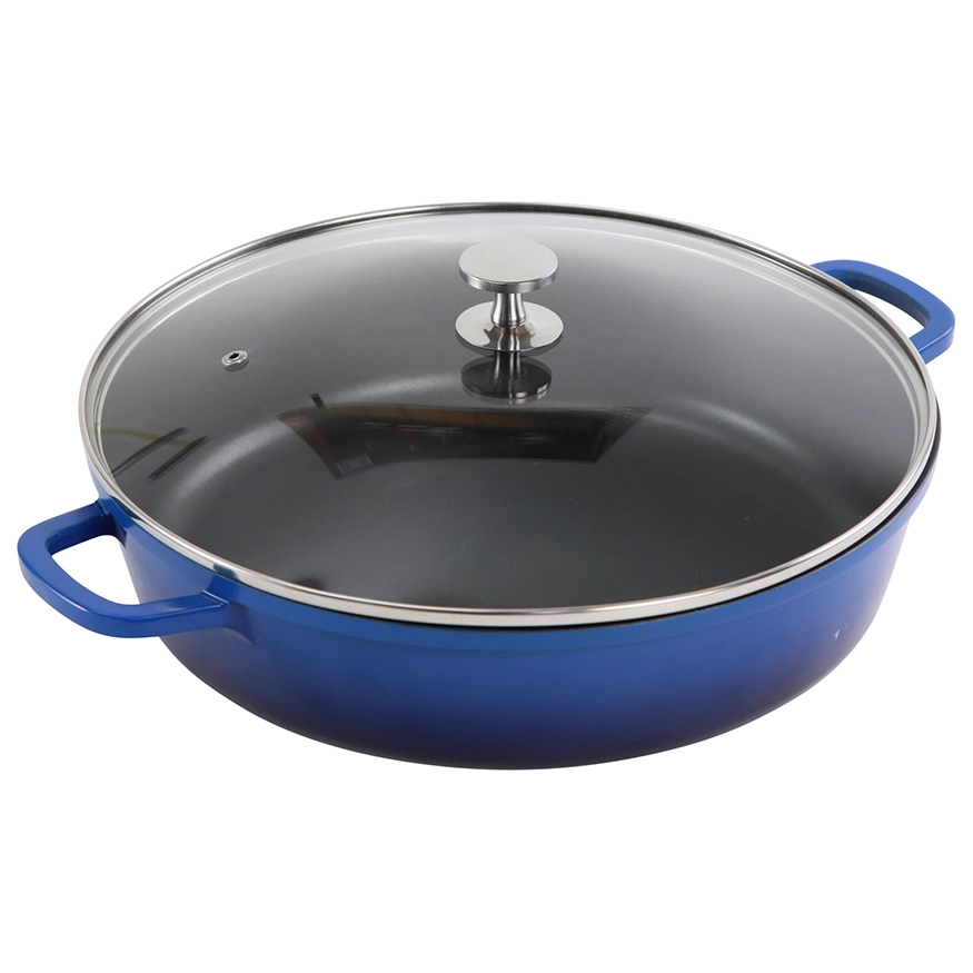 Contacto AluChef Pfanne rund Knopfgriff aus Edelstahl blau 6983323