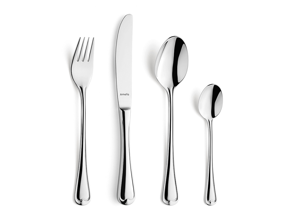 Amefa Serie Elegance, Ansicht Messer Gabel Löffel Kaffeelöffel