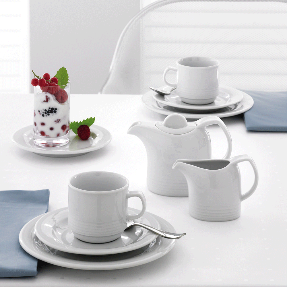 Porzellan, Kaffeetafel-Set, Teekanne, Kaffeetassen, Milchkanne