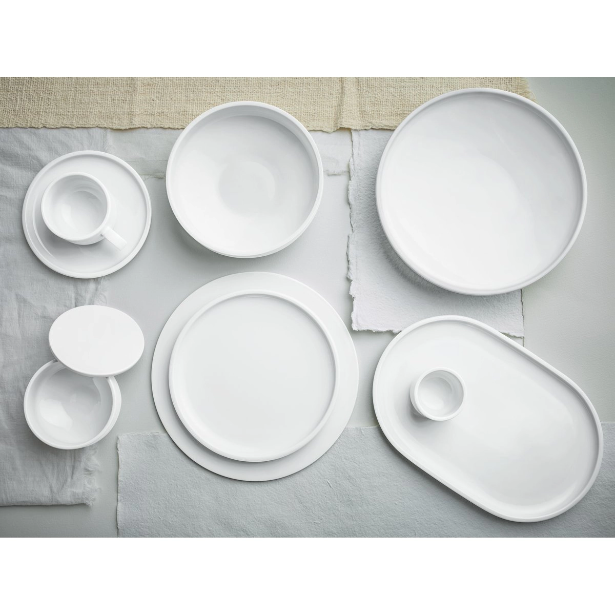Schoenwald Shiro weiss , Geschirrset, Teller, Schalen, Porzellan, weiß